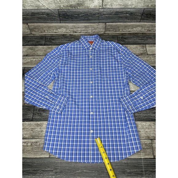 Penguin By Munsingwear Blue Plaid Slim Fit Shirt - Picture 3 of 6